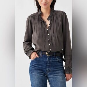 EUC Faherty Willa Blouse in Faded Black